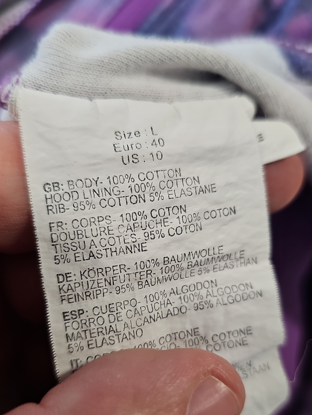 Bench Large Purple & Pink Plaid Zip Hoodie Jacket - Picture 6 of 7